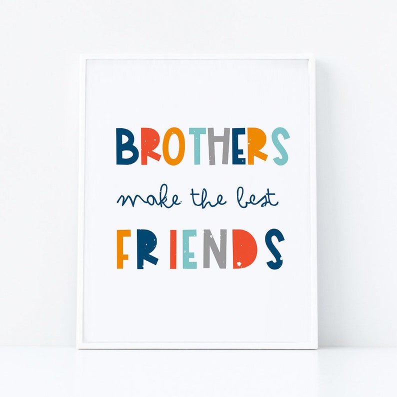 Brothers Make The Best Friends Printable Art Navy blue Etsy