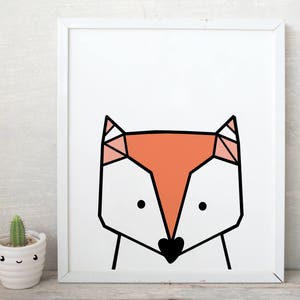Geometric Fox, PRINTABLE ART POSTER, Fox Wall Print ,nursery Decor ...