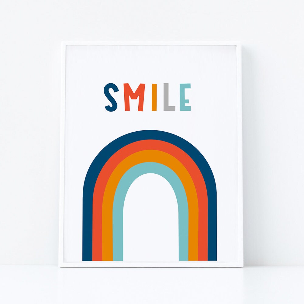 Rainbow Wall Art Printable Kids Wall Decor Rainbow Wall Art Etsy