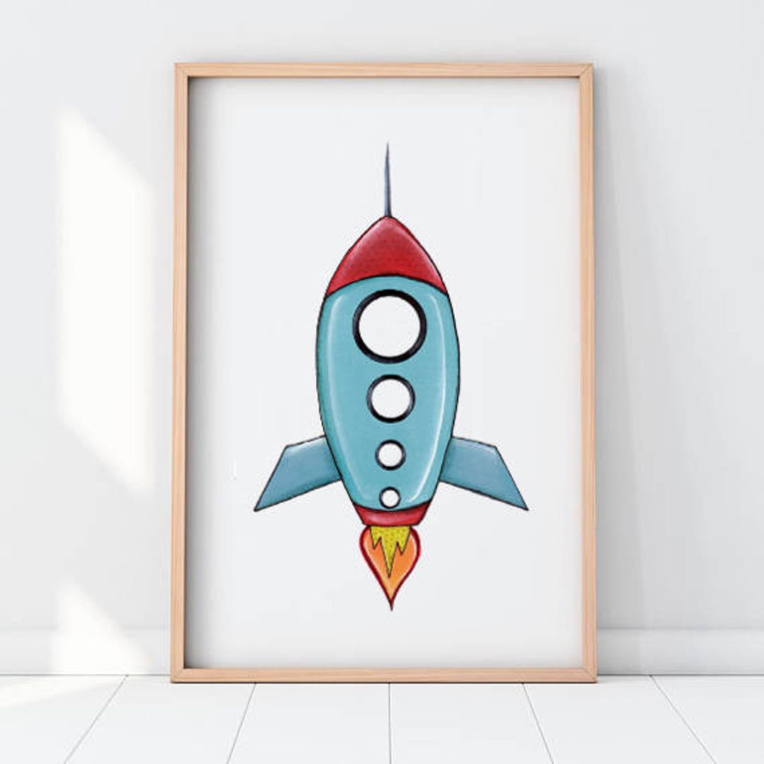 Rocket Nursery Spaceship Nursery Print Spaceship Printable - Etsy