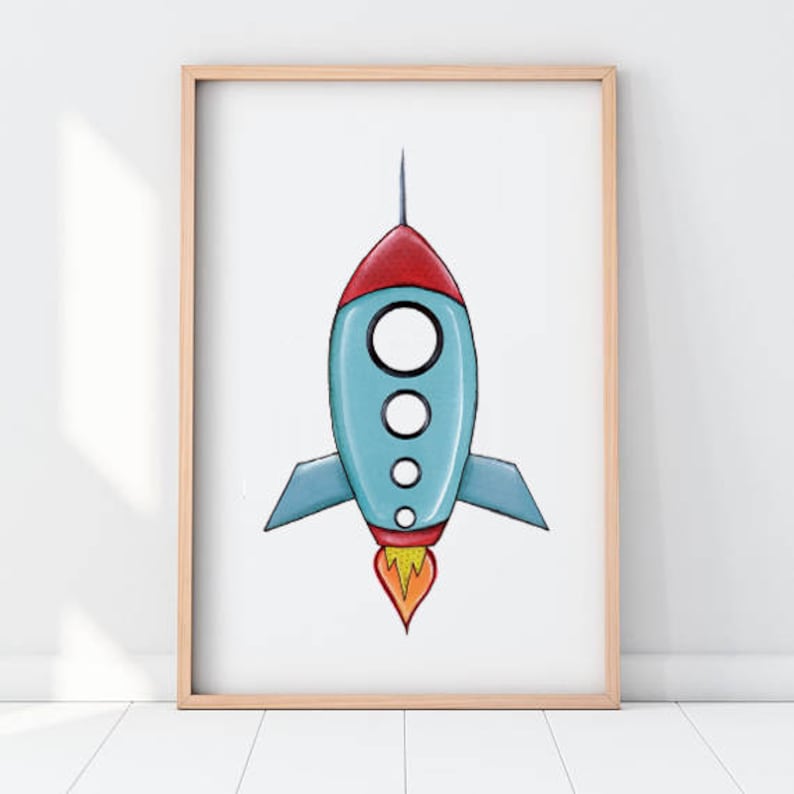 Rocket nursery, Spaceship nursery print, Spaceship printable, Rocket printable, Rocket nursery decor, reward for children, items for boys, blue image relating to Rocket Printable called Rocket nursery, Spaceship nursery print, Spaceship printable, Rocket printable, Rocket nursery decor, present for children, presents for boys, blue