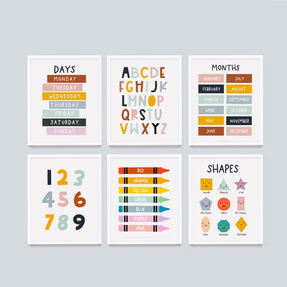 Kids Wall Art Children's Wall Art Nursery Set of 6 Etsy