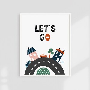 Set of 6 Transportation Prints, Vehicles Art Print, Printable Wall Art, Construction Nursery, Boys Room Decor, alphabet cars, little drivers image 3