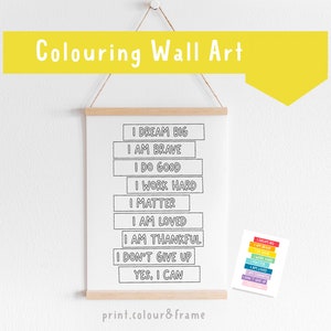 Printable Color Wall Coloring Pages for Kids, Coloring Wall Art, Printable Poster,printable ...