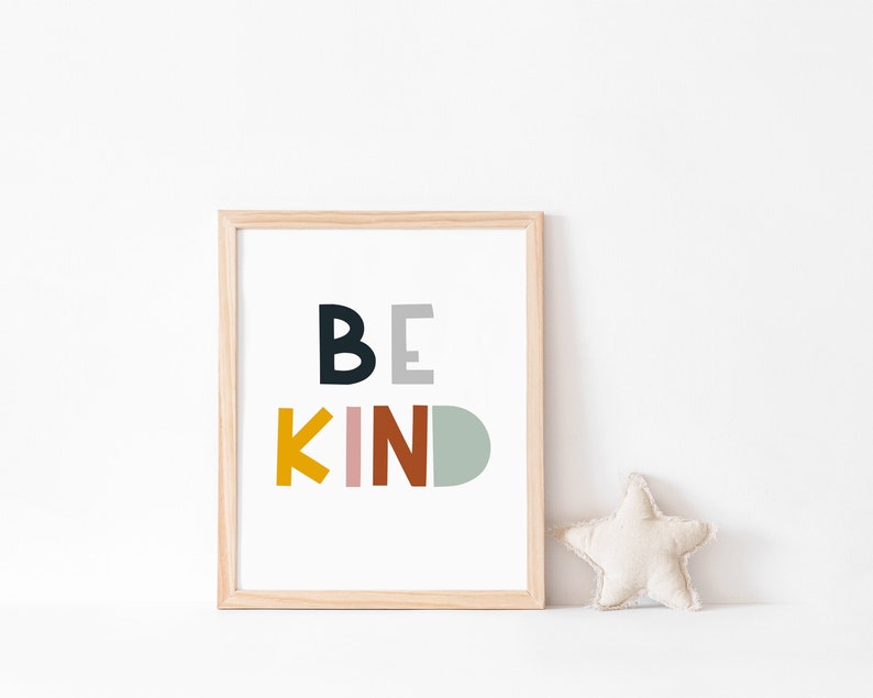 Be Kind Printable Wall Art Classroom Poster Scandinavian - Etsy