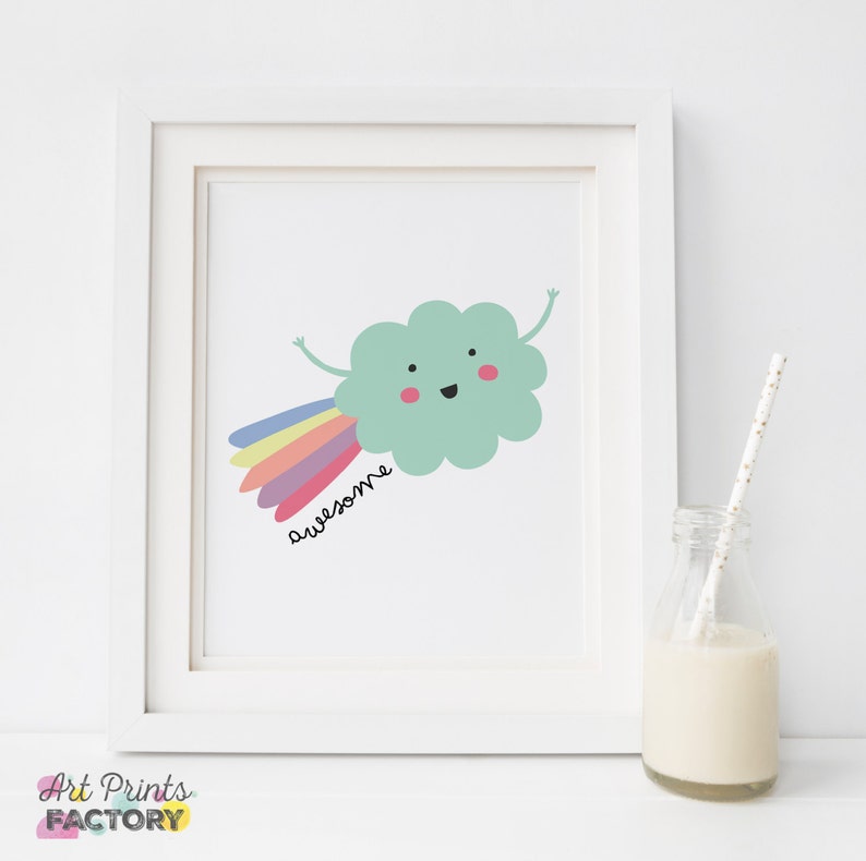 Illustration Printable Printable Nursery Art AWESOME  Etsy
