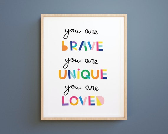 Positive Affirmations Print: Kids Motivational Poster (Digital Download) printable wall art