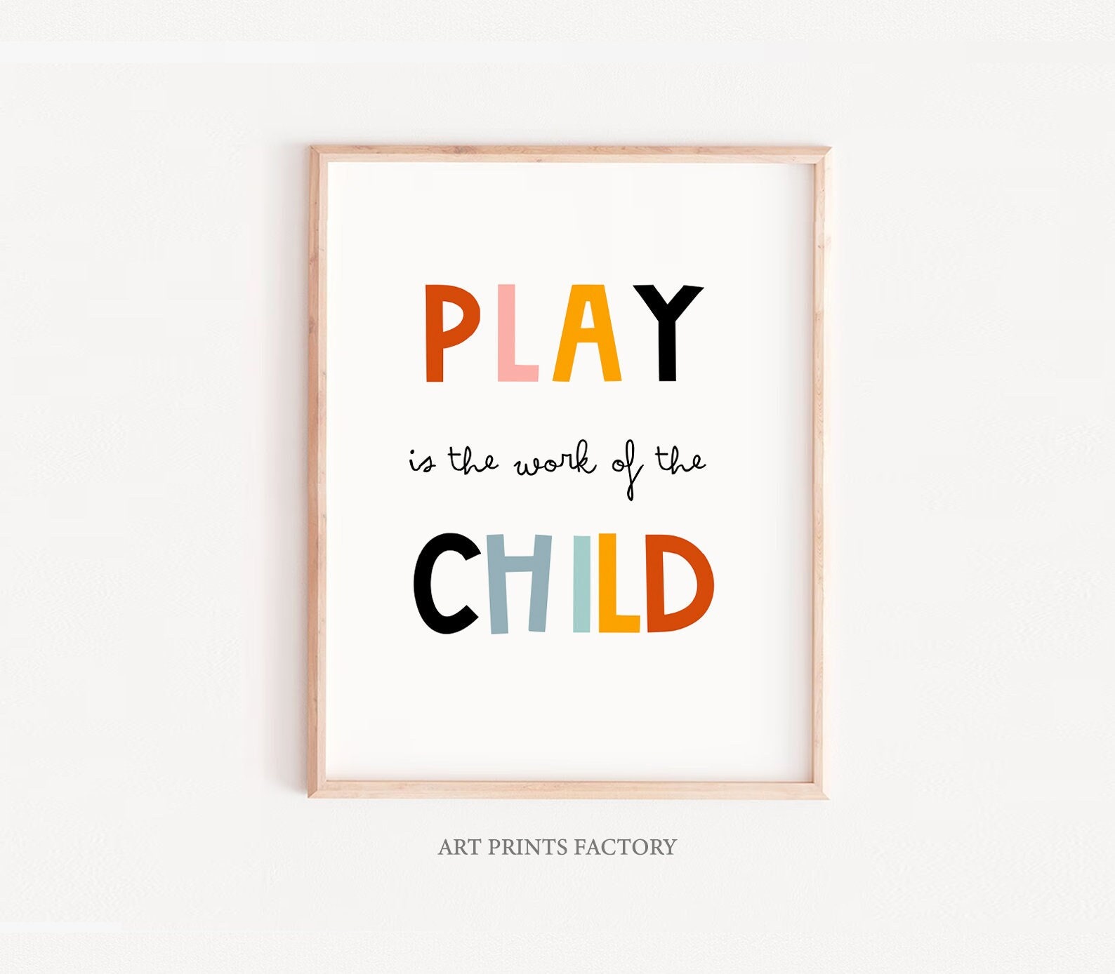 Montessori Printable Poster: Play is the Work of the Child (digital ...