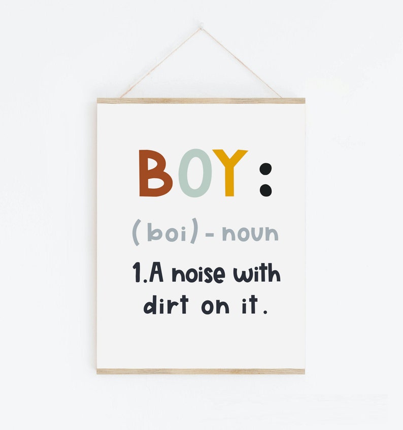 Boy Definition Boy Nursery Decor Definition Print Boy Room Etsy