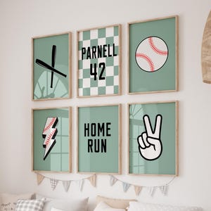 Décoration murale baseball - citation de chambre de garçons - nom de sport personnalisé impression - affiche d&#39;art de baseball pour chambre d&#39;enfant, sports pour enfants, impressions de sport, vert