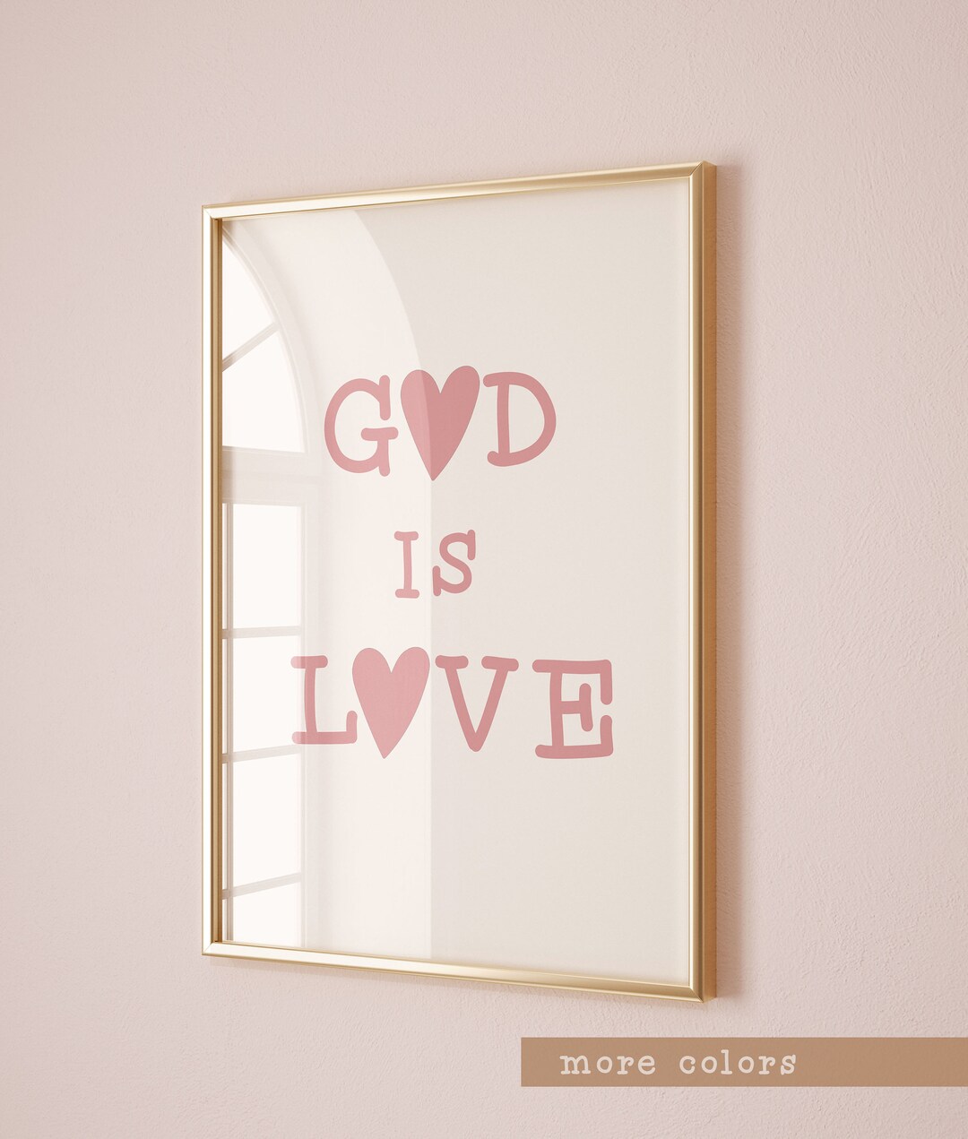 Minimalist Christian Wall Art God is Love Art Christian Poster Etsy