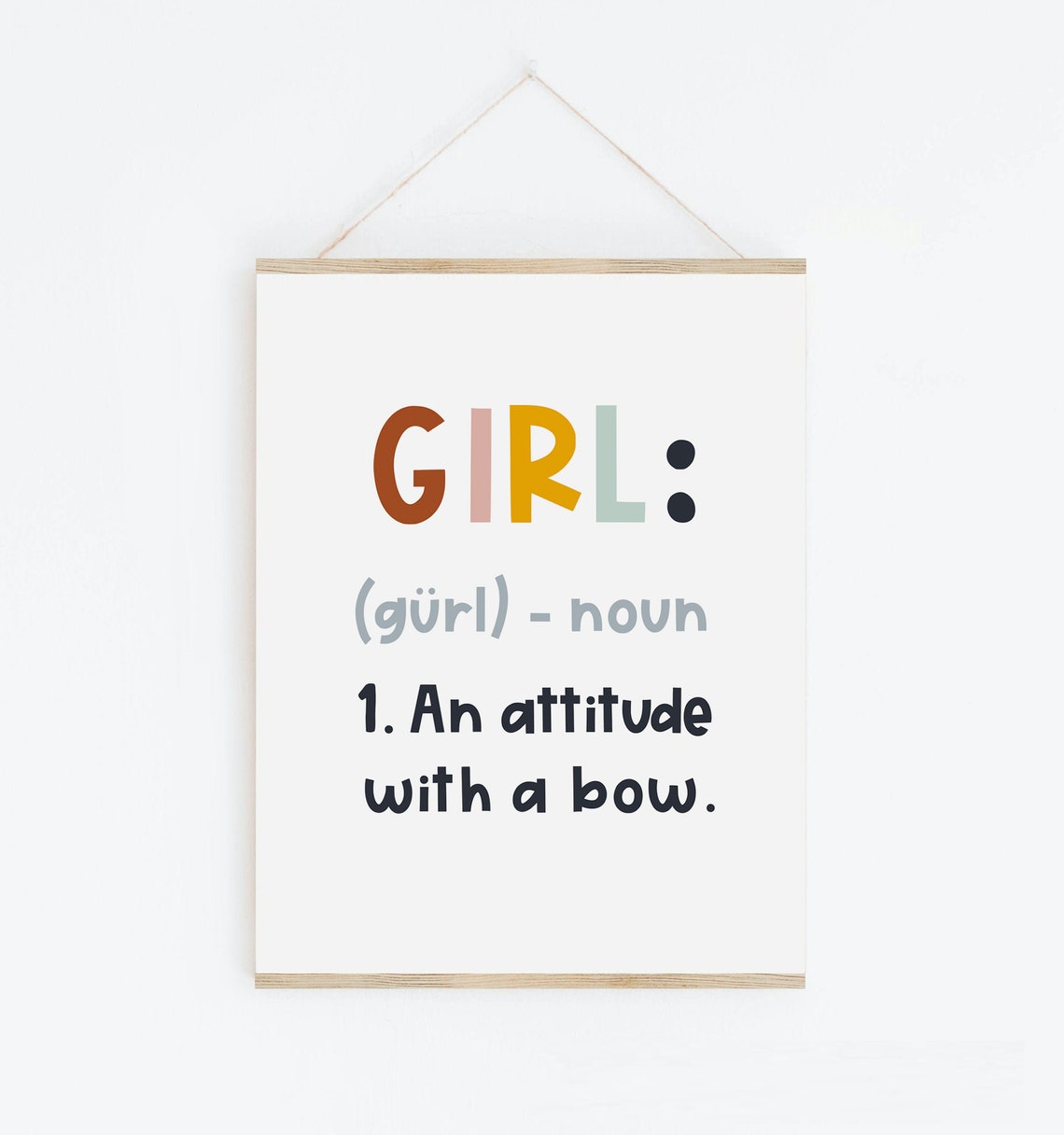 Girl Definition Girl Nursery Earth Color Printable Art Etsy