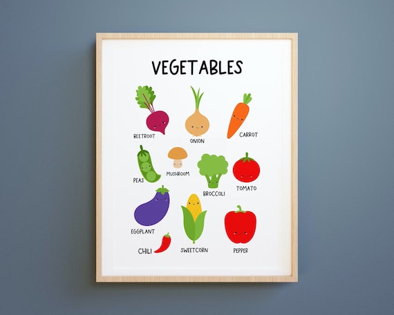 Vegetables Poster: Montessori Nursery Art (Digital Download) learning printable decor