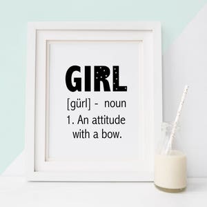 Girl wall art, Girl Definition, Baby girl nursery, kids Quote, Baby love poster, Baby girl decor, Poster quote, Nursery wall decor, gallery image 4