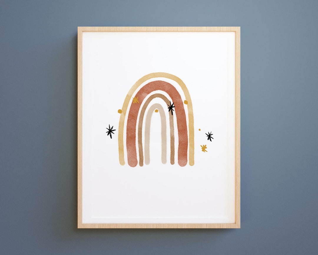 Neutral Rainbow Wall Art Boho Rainbow Neutral Nursery - Etsy