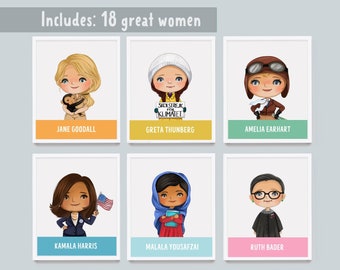 Láminas de mujeres influyentes: Arte mural para aulas infantiles (descarga digital) Imprimible para niñas