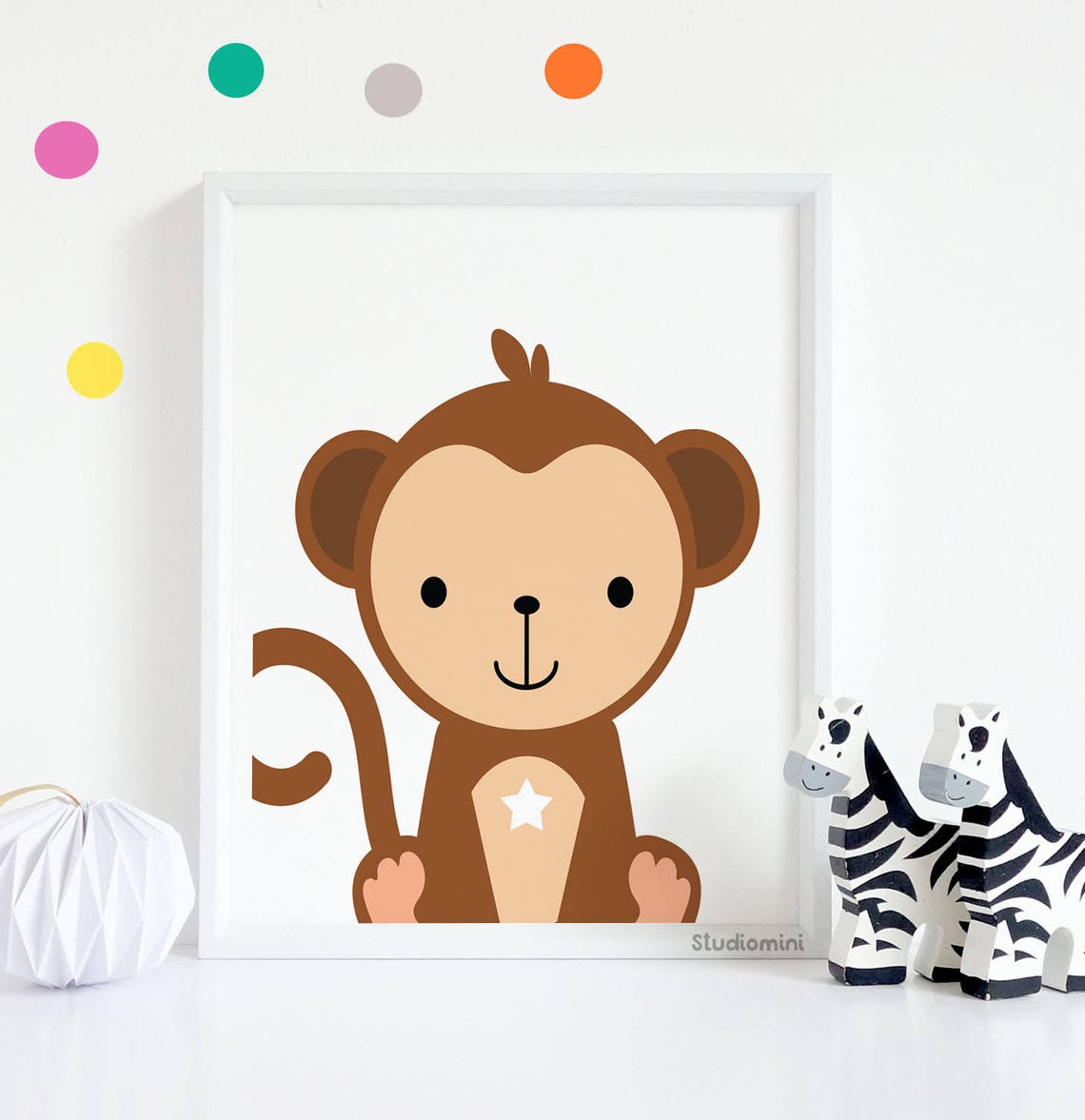 Baby Monkey Print 50 OFF Baby Monkey Wall Art Baby Animal Etsy