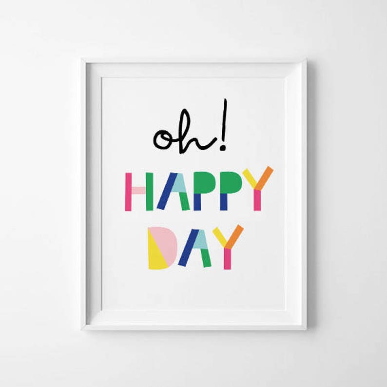 Happy Day Nursery Print, Colorful Kids Room Decor (digital Download) - Etsy