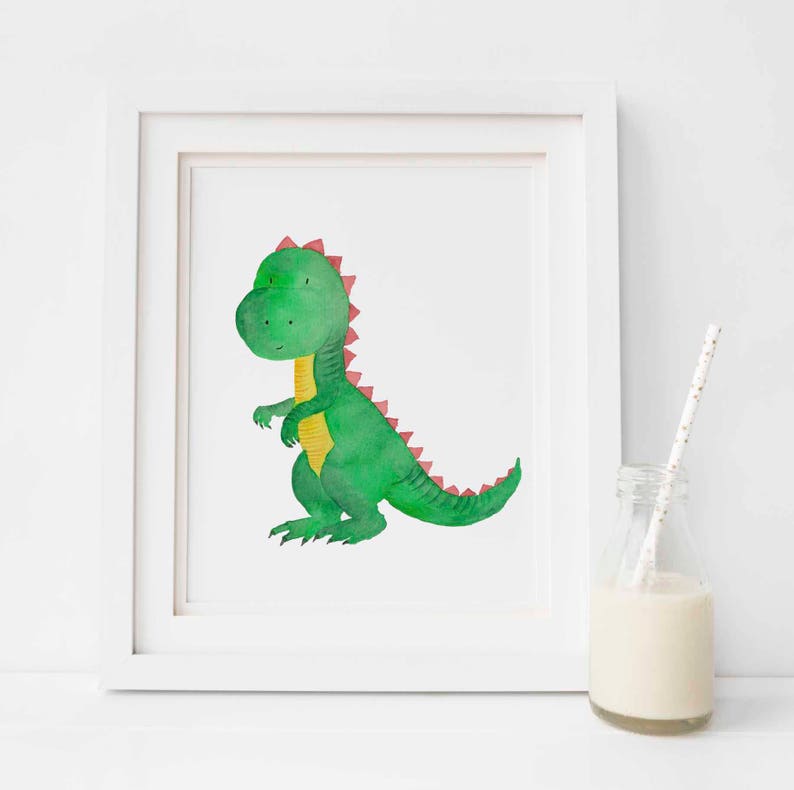 T Rex Wall Print Boys Nursery Art T Rex | Etsy