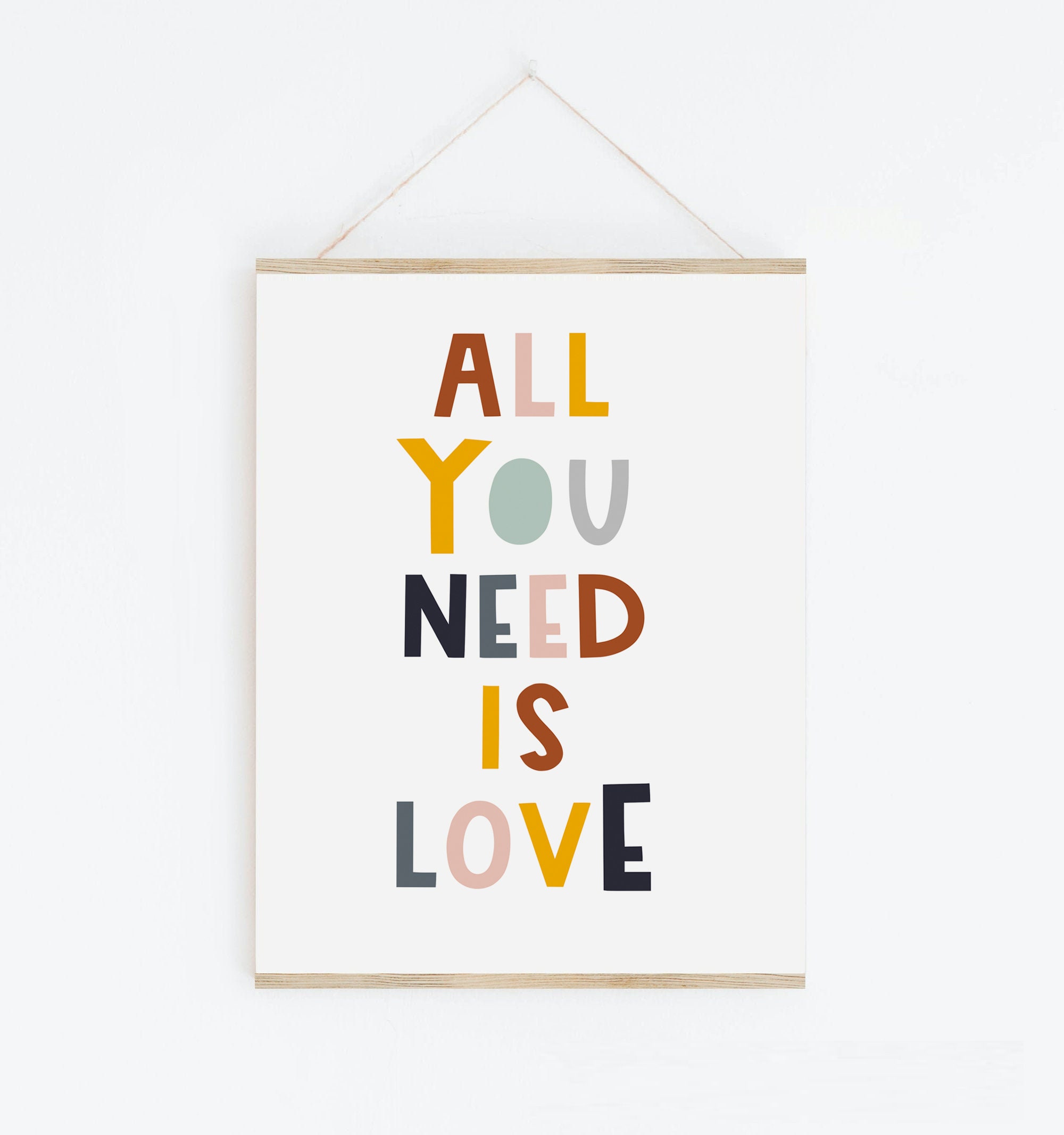 All You Need is Love Wall Art Decor Nursery Poster Wall Etsy