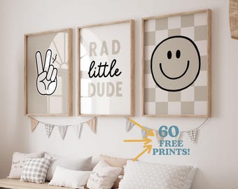 Retro Smiley Print: Rad Little Dude Boys Room Decor (Digital Download)