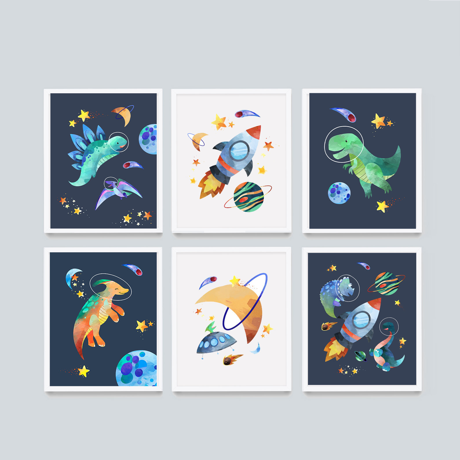 Personalised Space Dinosaur Name Print Boys Nursery Room Wall Art Picture Personalised Space Dinosaur Name Print Boys Nursery Room Wall Art Picture