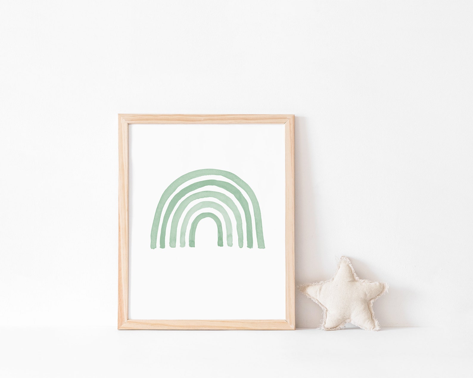 Neutral Rainbow Wall Art Set of 6 Prints Watercolor Etsy