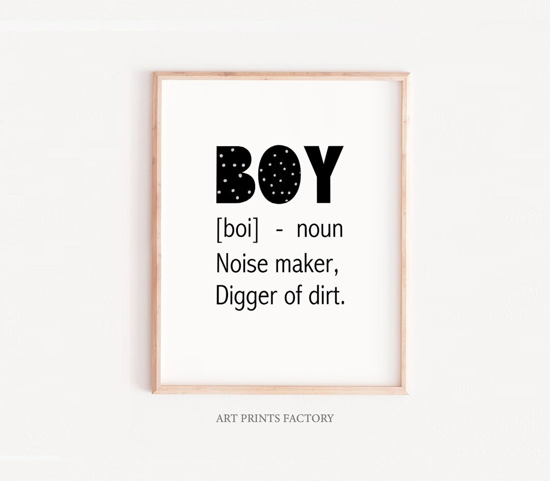 Boys Wall Printable Art, Boys Bedroom, Boy Definition, Playroom Boys ...