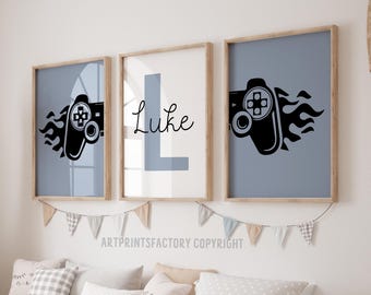 Personalized Gamer Room Art: Video Game Controller Prints (Set of 3) boy printable decor