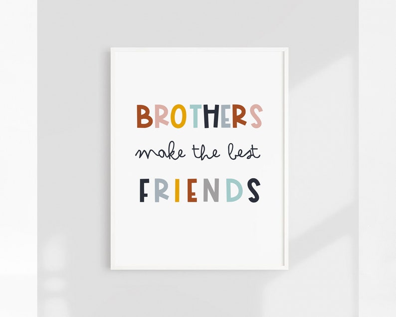Boys Wall Prints Brothers Make the Best Friends Wall Art Etsy
