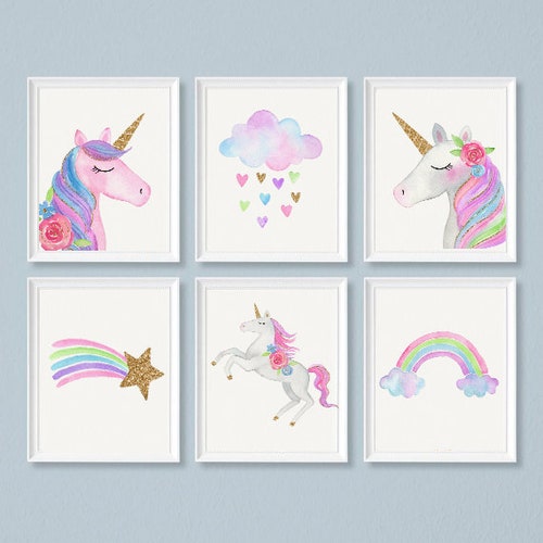 Caroline's Treasures BB7432DS812 Pink Unicorn Watercolor Wall or Door Hanging Prints Multicolor 8x12 Caroline's Treasures BB7432DS812 Pink Unicorn Watercolor Wall or Door Hanging Prints Multicolor 8x12