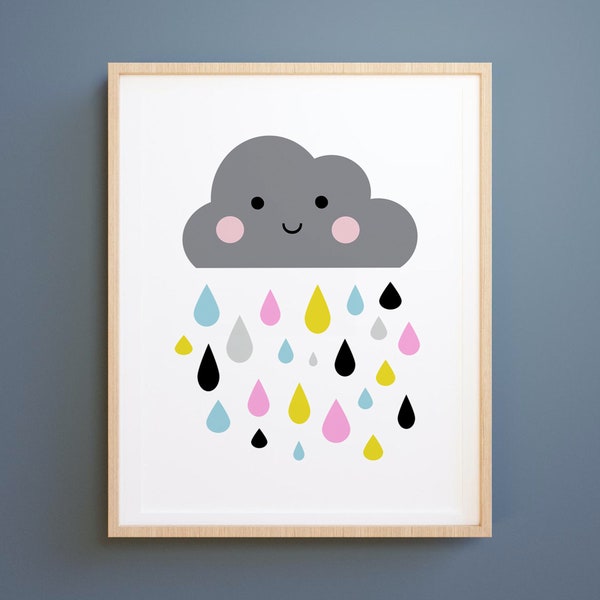 Cloud Nursery Print, Modern Kids Room Decor (Digital Download)