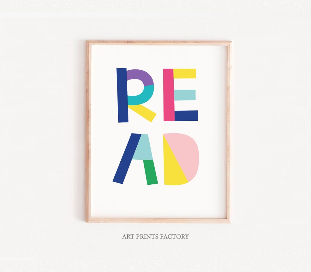 Read Wall Art, Kids Printable Art, Learning Print, Playroom Wall Decor, Playroom Prints ...