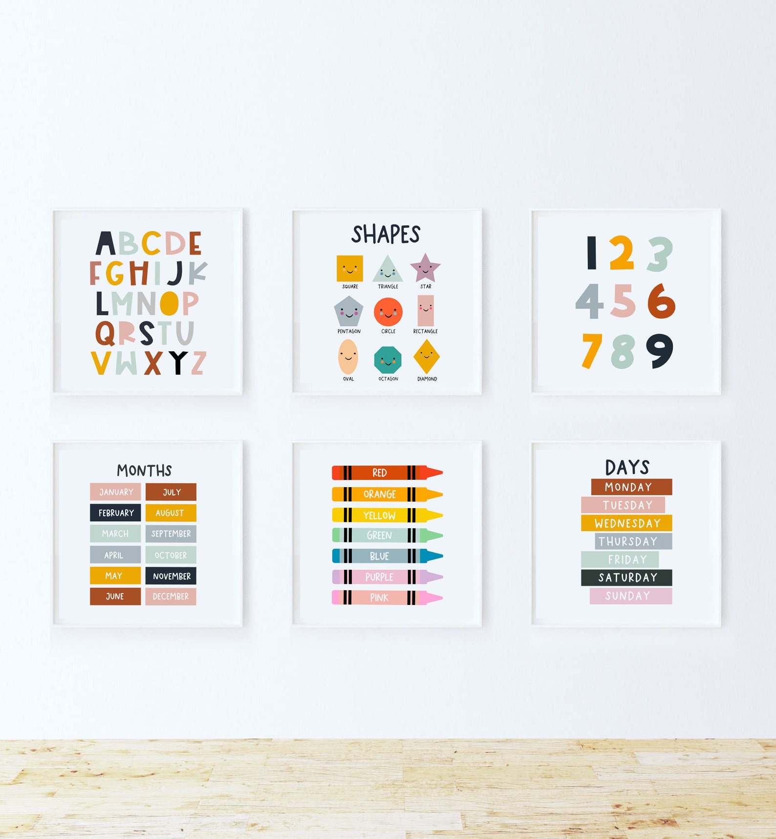 Kids Wall Art Children's Wall Art Nursery Set of 6 Etsy