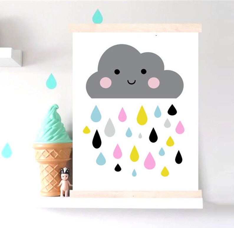 modern kids prints, Neutral Nursery Decor, CLOUD print, PRINTABLE Wall Art, Girl Nursery Print, Kids Room Decor, Pink Nursery, gift image 3