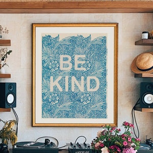 Morris vintage art, be kind cytat wydruk, nowoczesna sztuka ścienna, antyczna ilustracja, sztuka liternictwa, be kind wydruk do pokoju dziecięcego, wydruk do salonu