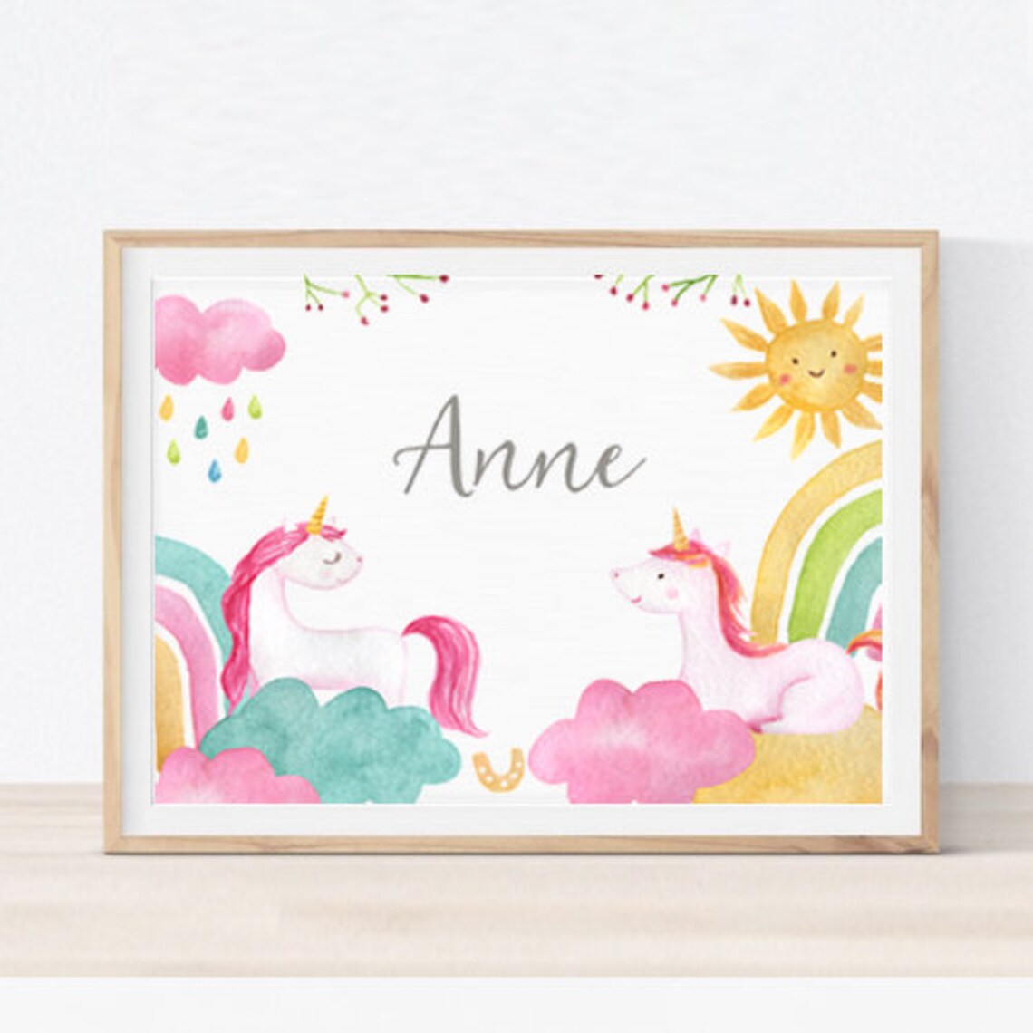 Unicorn Name Print unicorn Custom Name Print Personalized | Etsy