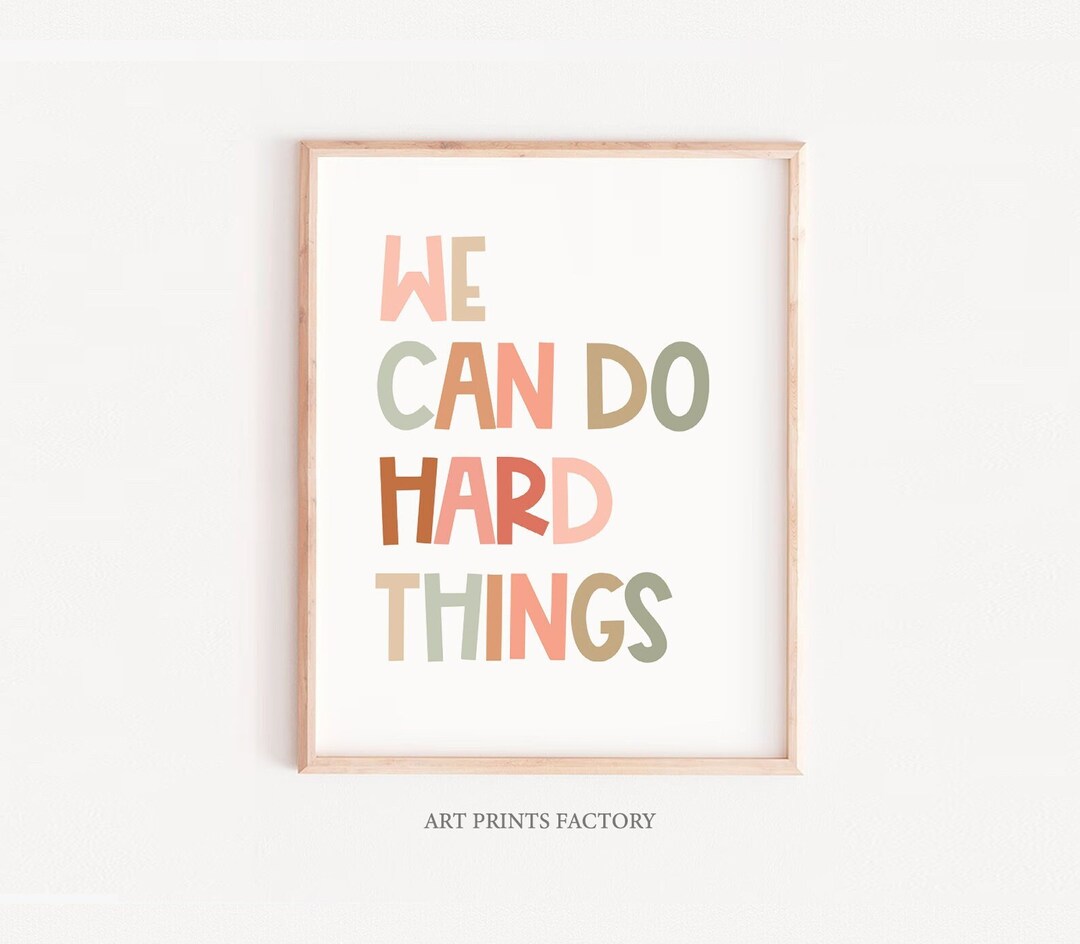 We Can Do Hard Things, Positive Affirmation for Kids/toddlers, Girls ...