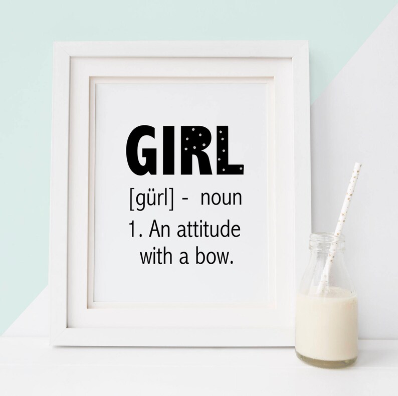 Girl wall art, Girl Definition, Baby girl nursery, kids Quote, Baby love poster, Baby girl decor, Poster quote, Nursery wall decor, gallery image 2