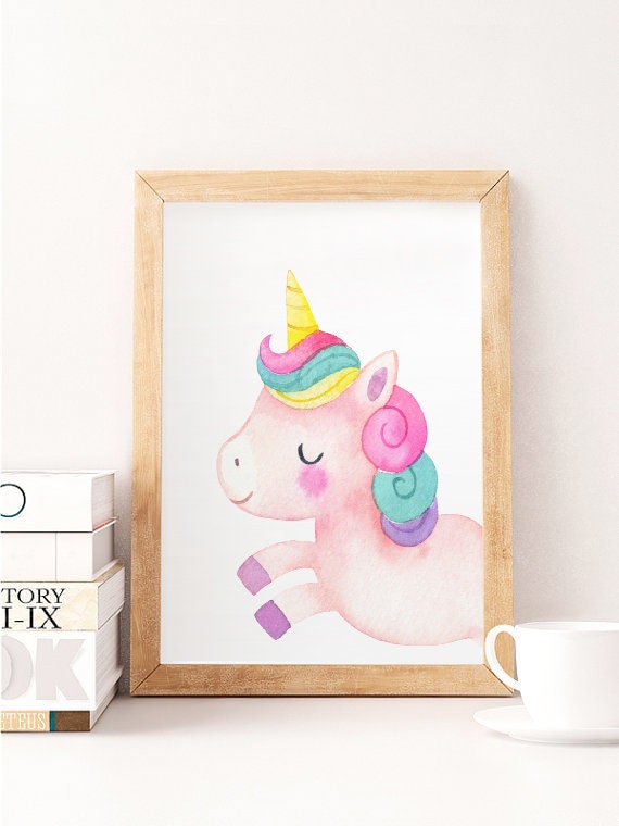 Unicorn Wall Art for Kids Nursery Decor Unicorn Whimsical Etsy