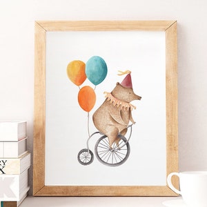 Set of 6,circus Animals Nursery Art, Circus Kids Decor, Circus Themed ...