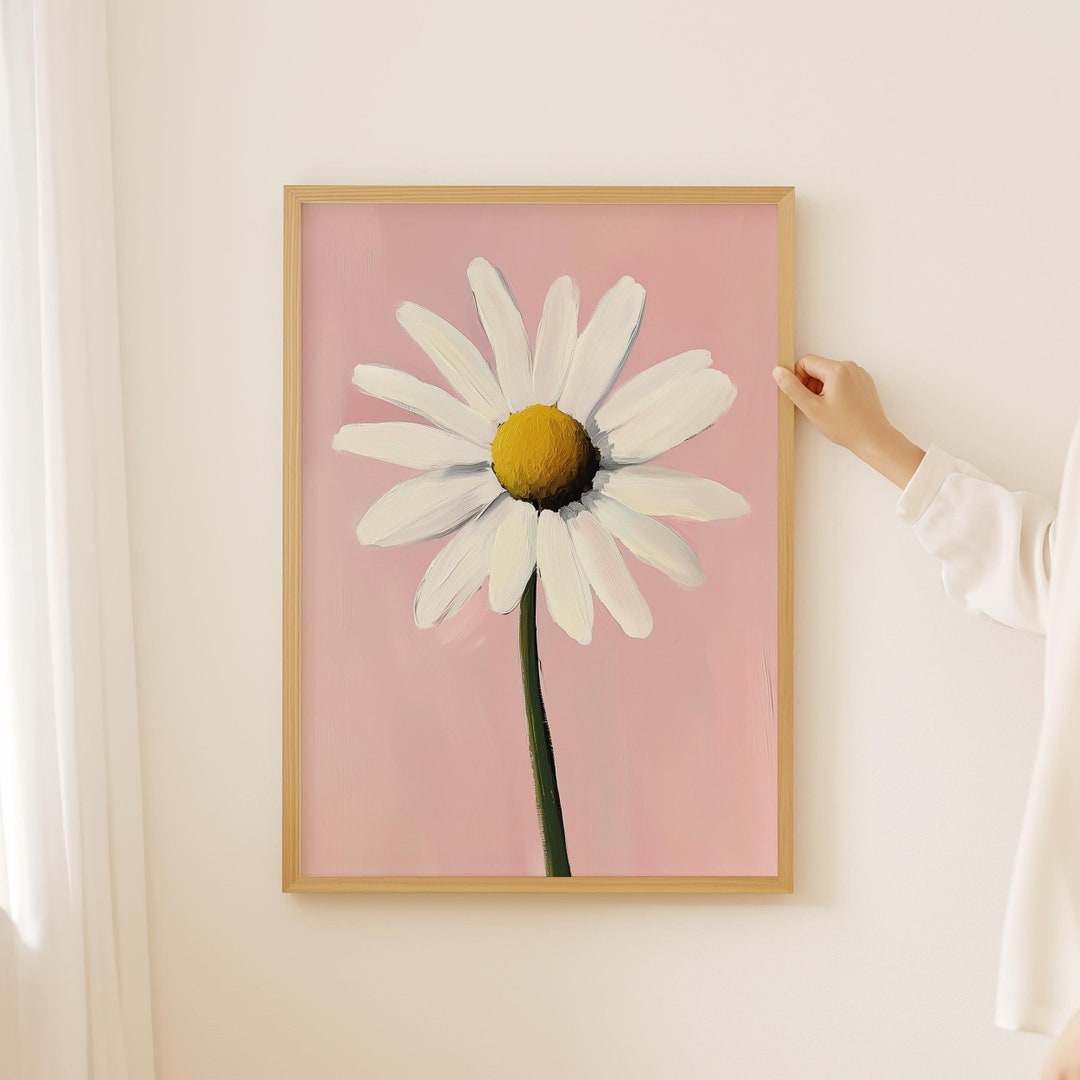 Daisy Wall Decor, Daisy Painting, Printable Wall Art, Girl Pastel