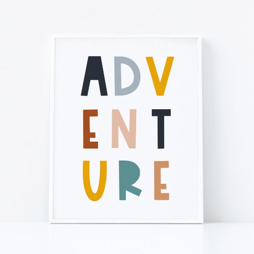 ADVENTURE Printable Art Adventure Wall Art Kids Quotes Etsy