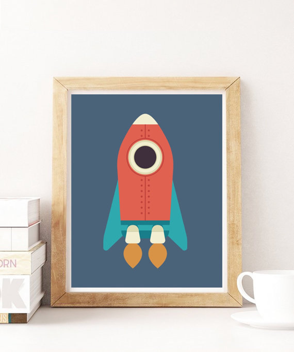 Vintage rocket print Set of 4 Rocket print Space wall art | Etsy