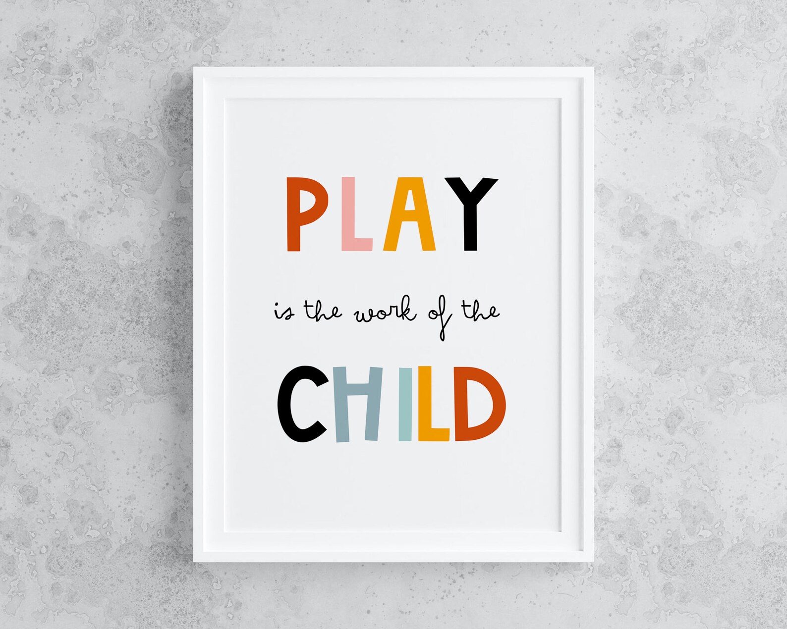 Montessori Printable Poster: Play is the Work of the Child (digital ...