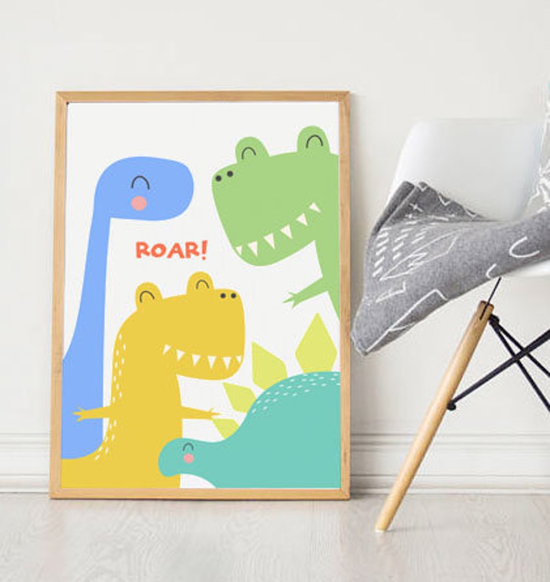 Printable Dinosaur Poster DINOSAUR FRIENDS Dino Poster Boys - Etsy