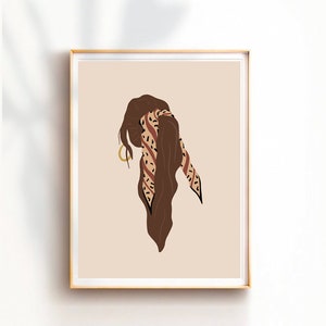 Woman back drawing, Female art print, modern illustration, Printable wall art, Woman silhouette, Hand art, Girl room decor, Minimalist art