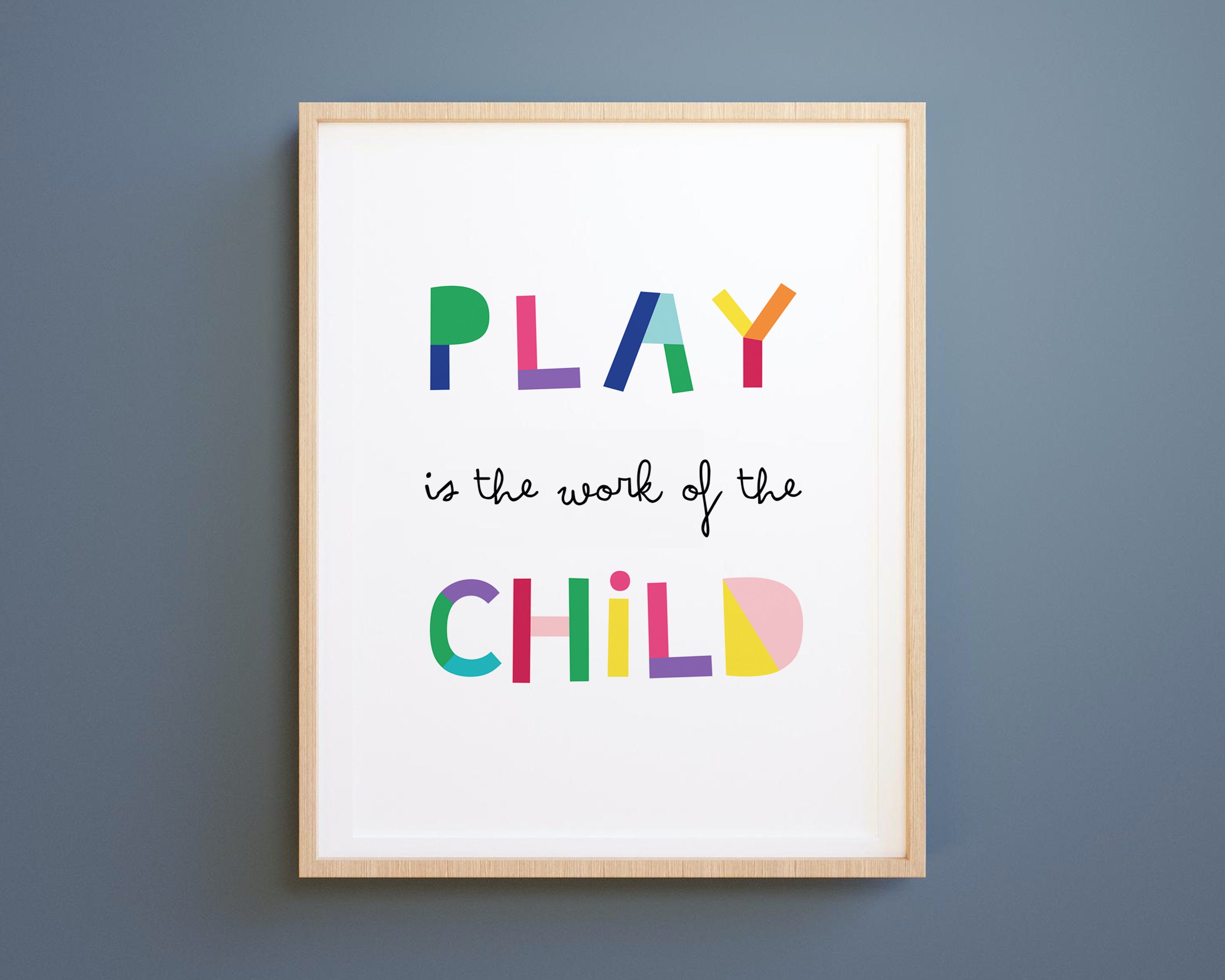 Montessori Wall Art: Play is the Work of the Child (digital Download ...
