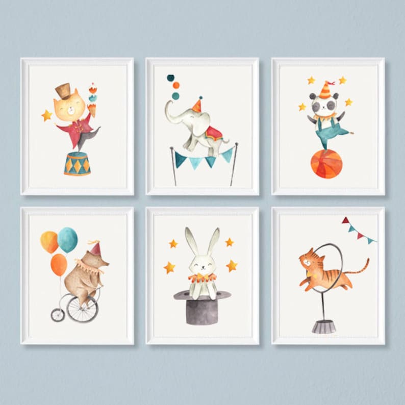 Circus Animals Nursery Prints, Set of 6 (digital Download) - Etsy