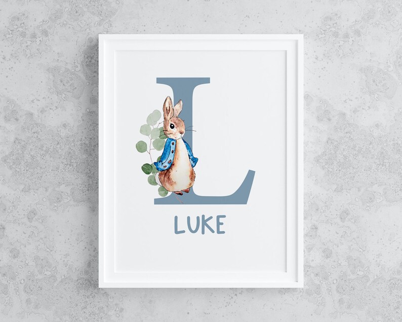 Peter Rabbit Lettering Peter Rabbit Nursery Letter, CUSTOM Nursery Prints, Initial Print, Baby ...